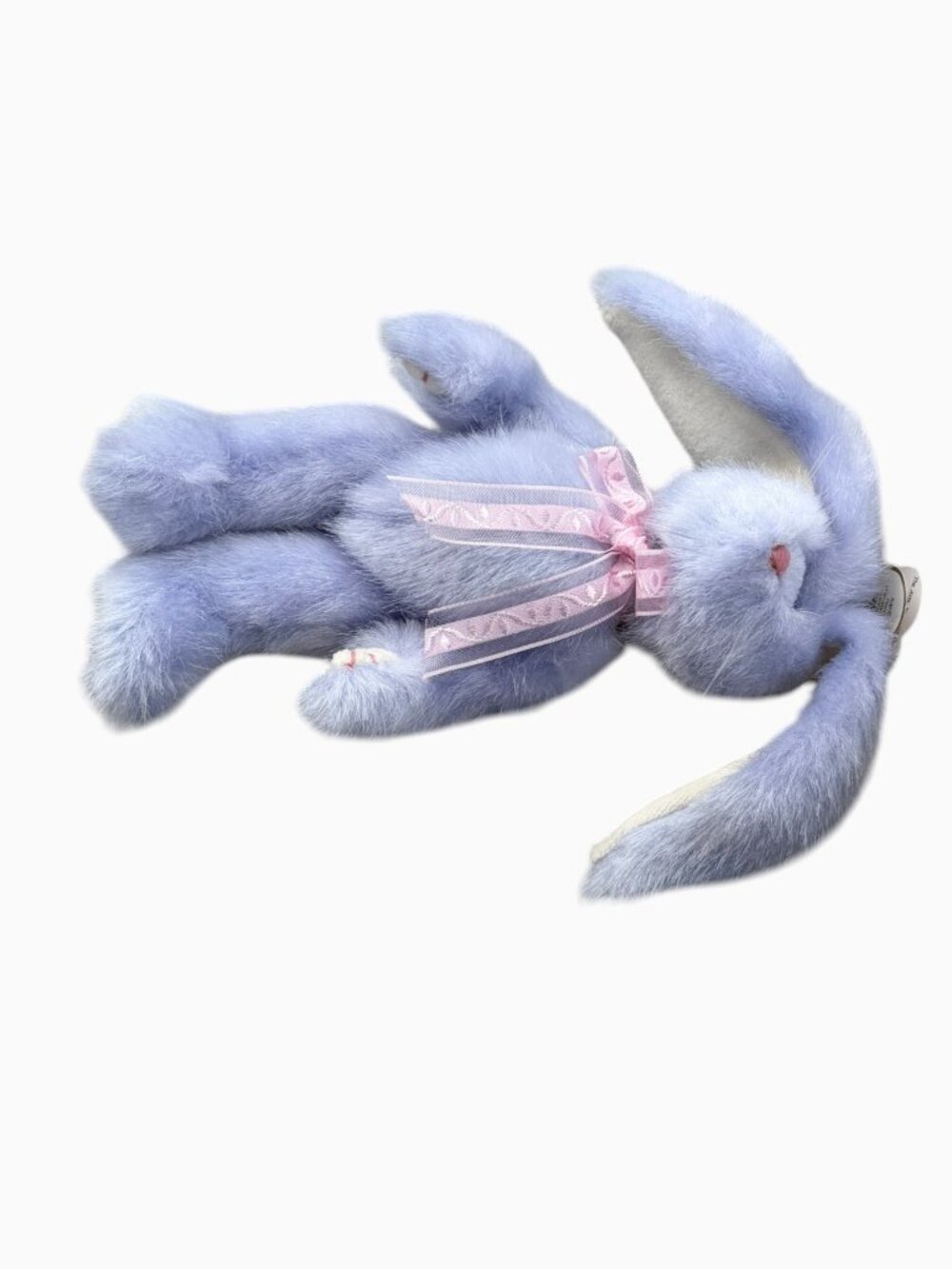 TY Attic Treasures Azalea Bunny Rabbit Plush 8" Blue Pink Ribbon Stuffed Animal - Picture 3 of 9